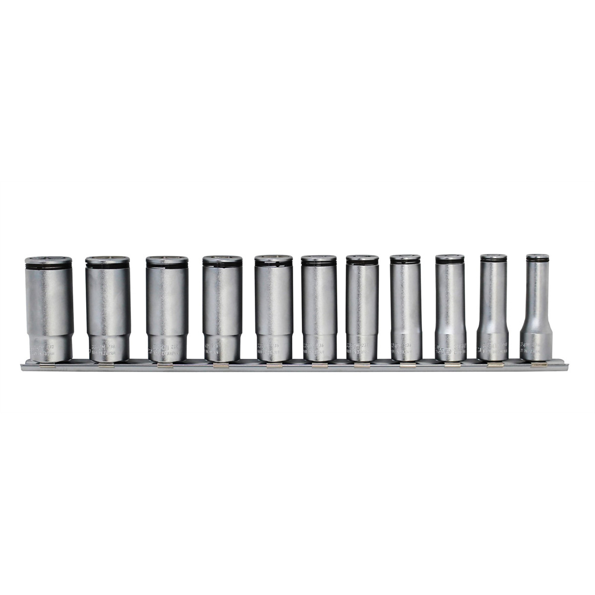 Ko-ken USA Special Deep Nut Grip Socket Set — 3/8in. Sq. Dr., 8–19mm, 11 Pcs, Model# KKNRS3350M-11